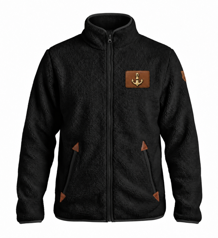 Klettwatt Patch · Unisex Premium Sherpa Jacke-Unisex Premium Sherpa Jacke-black-beauty-S-Mooinzen