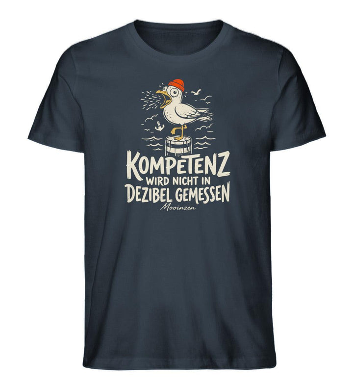 Kompetenz wird nicht in Dezibel gemessen · Herren Premium Bio T-Shirt-Herren Premium Bio T-Shirt-India Ink Grey-XS-Mooinzen