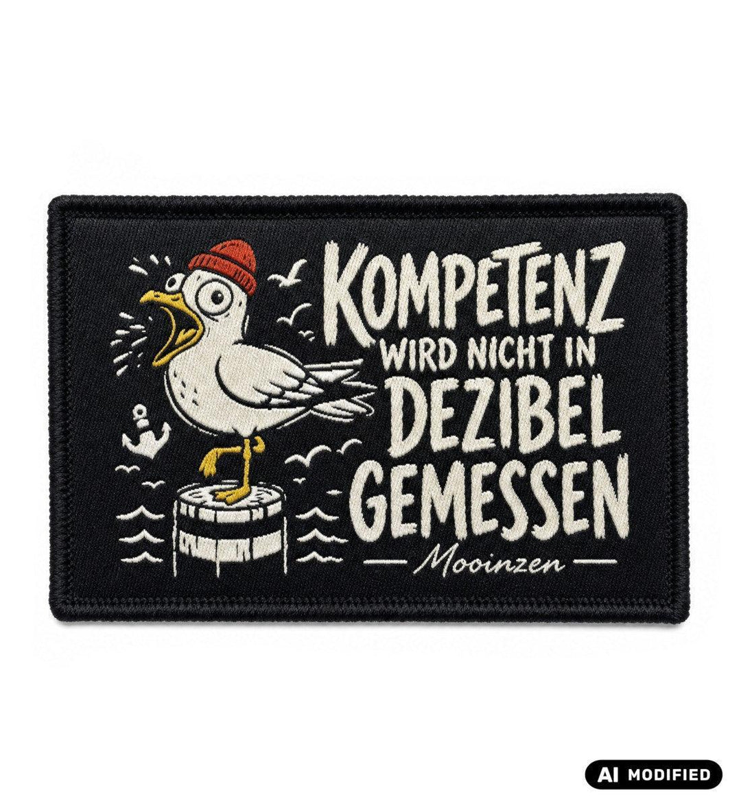 Kompetenz wird nicht in Dezibel gemessen · Klettpatch V2-Klettwatt Patch-black-9x6-Mooinzen