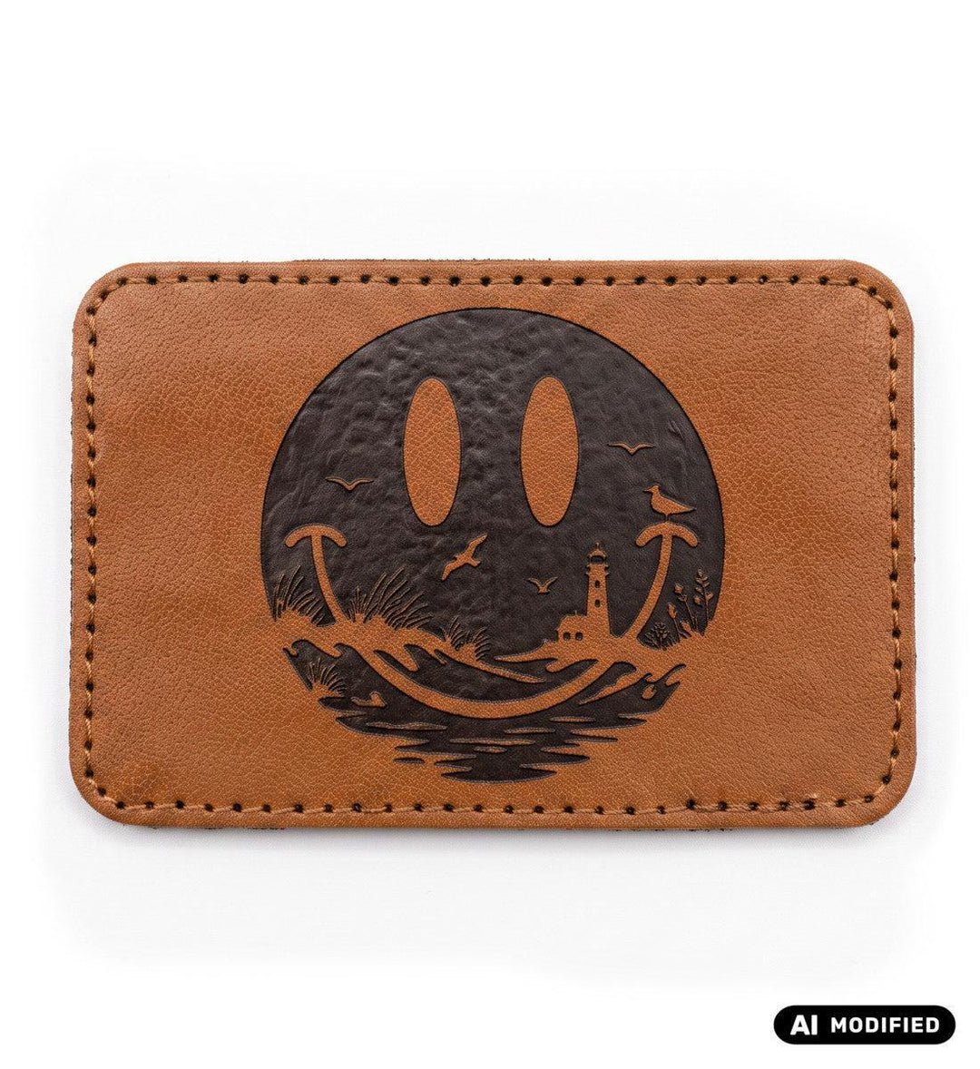 Kuestensmiley · Klettpatch Kunstleder-Klettwatt Patch-black-9x6-Mooinzen