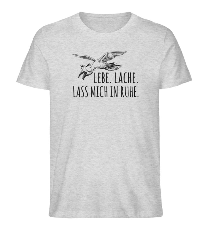 Lebe Lache Lass mich in ruhe · Herren Premium Bio T-Shirt-Herren Premium Bio T-Shirt-Heather Grey-S-Mooinzen