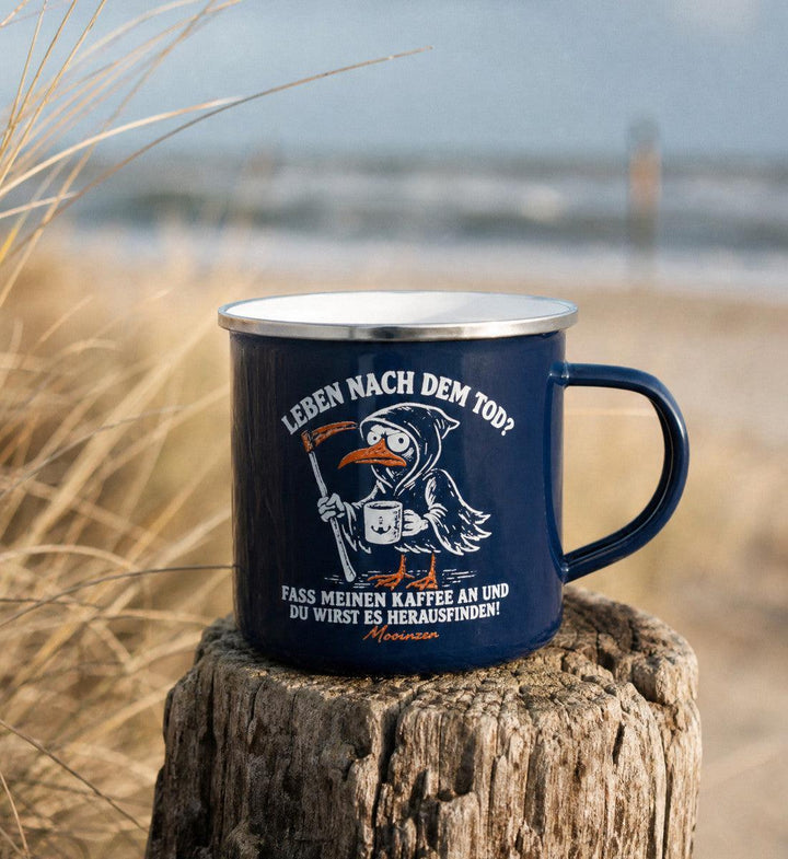 Leben nach dem Tod Kaffee · Emaille Tasse-Emaille Tasse-Mooinzen