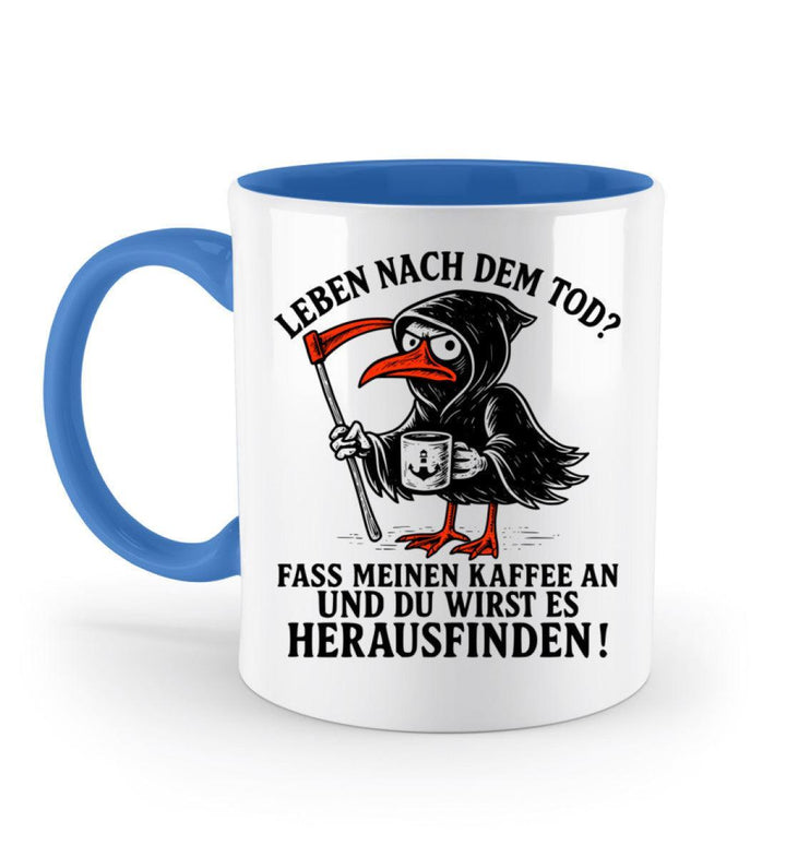 Leben nach dem Tod? Kaffee · Keramiktasse Zweifarbig-Keramik Tasse zweifarbig-blau-330ml-Mooinzen