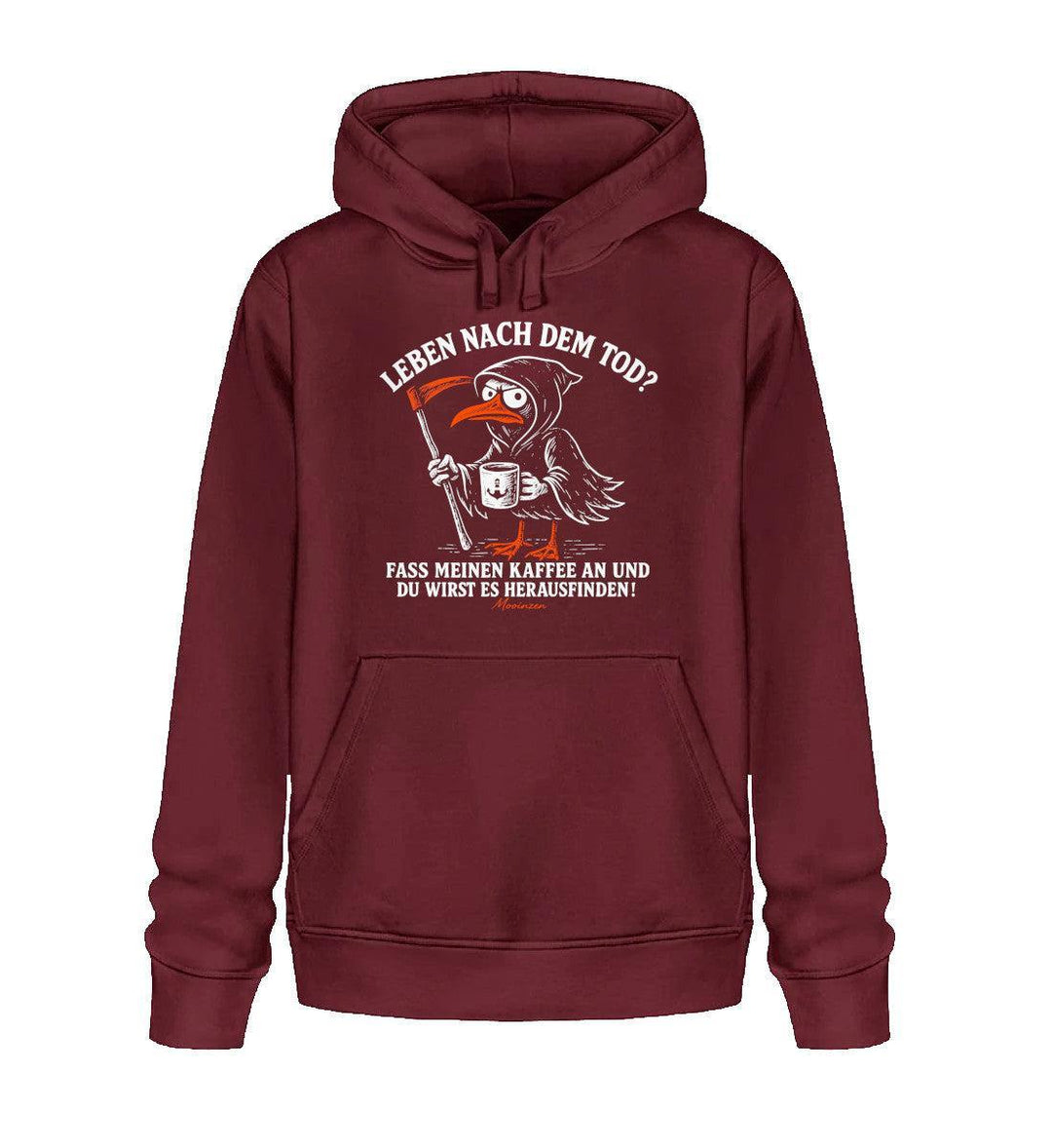 Leben nach dem Tod? Kaffee · Unisex Bio Hoodie-Unisex Bio Hoodie-Burgundy-XS-Mooinzen