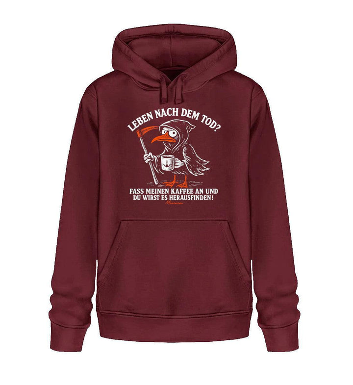Leben nach dem Tod? Kaffee · Unisex Bio Hoodie-Unisex Bio Hoodie-Burgundy-XS-Mooinzen