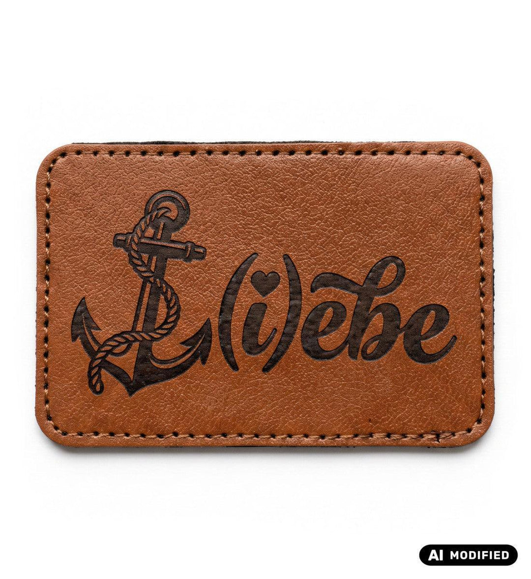 Liebe · Klettpatch Kunstleder-Klettwatt Patch-black-9x6-Mooinzen