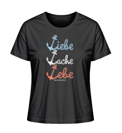 Liebe Lache Lebe · Damen Premium Bio T-Shirt 2.0-Damen Premium Bio T-Shirt 2.0-Black-XS-Mooinzen