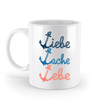Liebe Lache Lebe · Keramik Tasse weiß-Keramik Tasse weiß-White-Einheitsgröße-Mooinzen