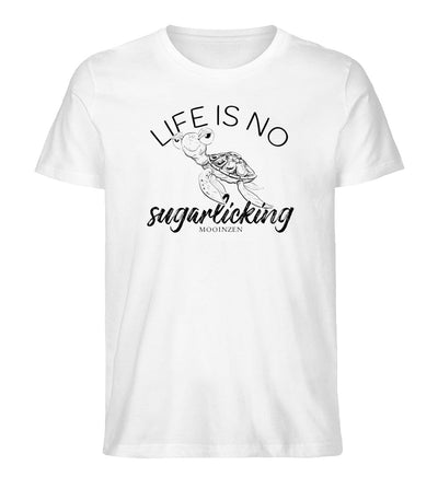 Life is no sugarlicking · Herren Premium Bio T-Shirt-Herren Premium Bio T-Shirt-White-XS-Mooinzen
