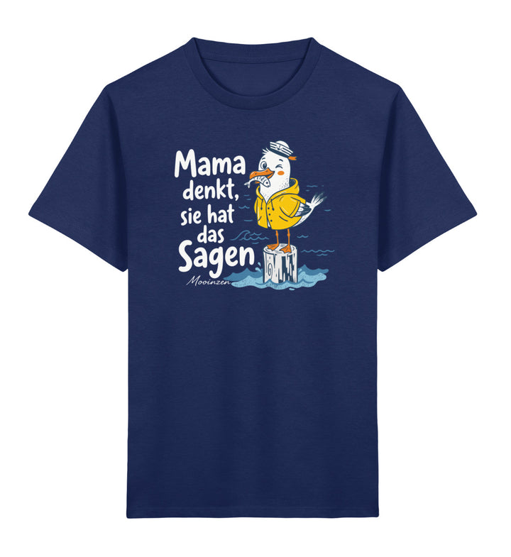 Mama denkt sie hat das Sagen · Kinder Premium Bio T-Shirt-Kinder Premium Bio T-Shirt-French Navy-3/4-Mooinzen
