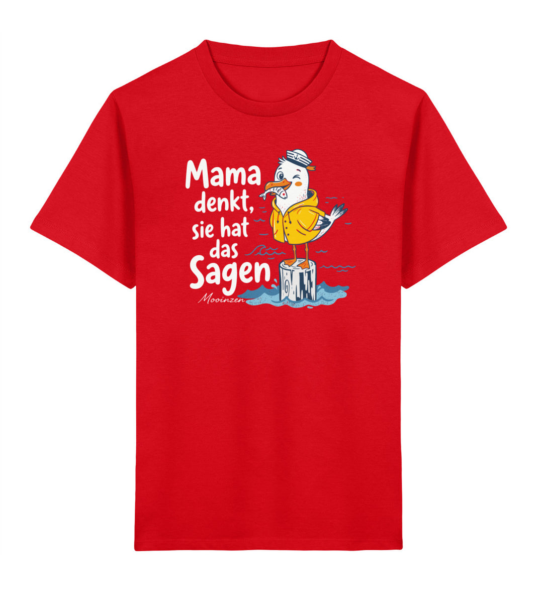 Mama denkt sie hat das Sagen · Kinder Premium Bio T-Shirt-Kinder Premium Bio T-Shirt-Red-3/4-Mooinzen
