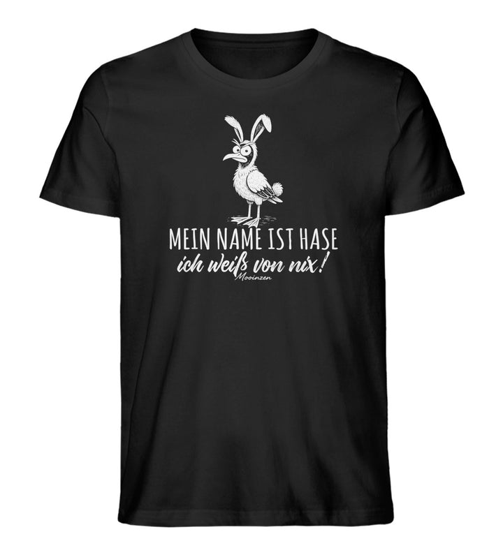 Mein Name ist Hase ich weiß von nix · Herren Premium Bio T-Shirt-Herren Premium Bio T-Shirt-Black-XS-Mooinzen