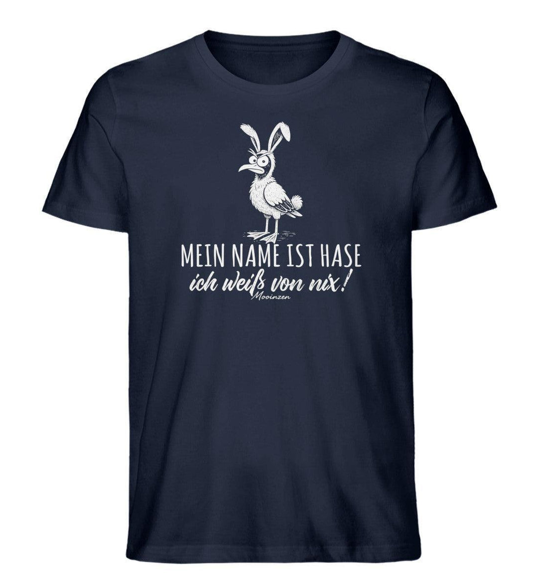 Mein Name ist Hase ich weiß von nix · Herren Premium Bio T-Shirt-Herren Premium Bio T-Shirt-French Navy-XS-Mooinzen
