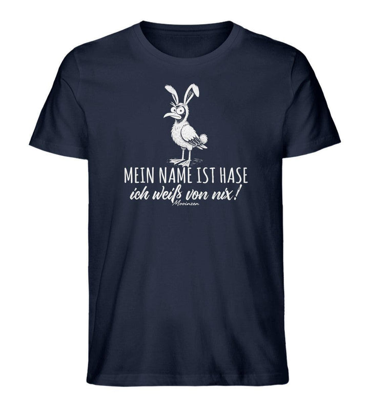 Mein Name ist Hase ich weiß von nix · Herren Premium Bio T-Shirt-Herren Premium Bio T-Shirt-French Navy-XS-Mooinzen