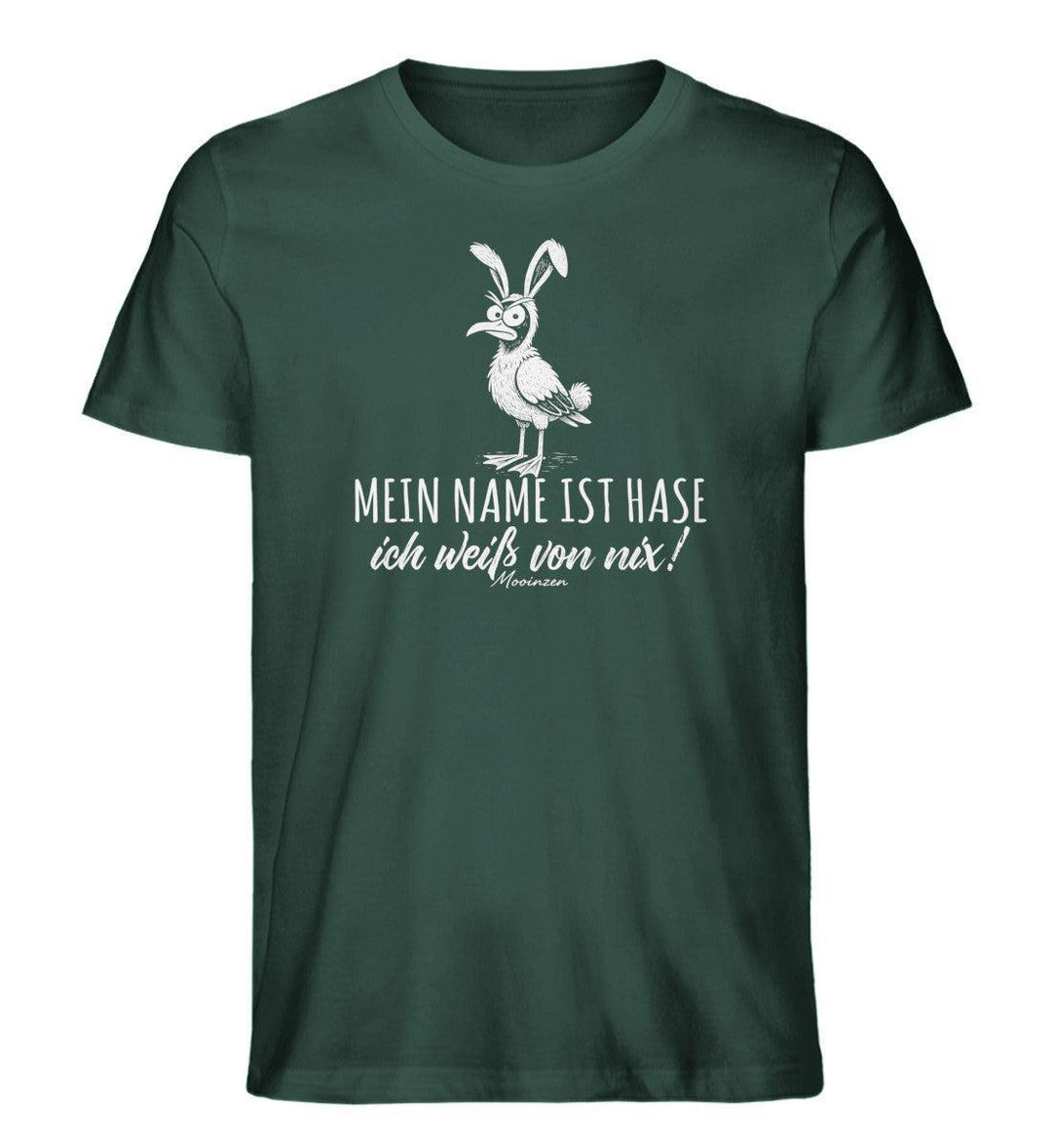 Mein Name ist Hase ich weiß von nix · Herren Premium Bio T-Shirt-Herren Premium Bio T-Shirt-Glazed Green-XS-Mooinzen