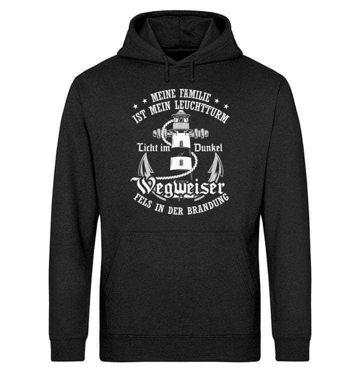Meine Familie ist mein Leuchtturm · Unisex Bio Hoodie-Unisex Bio Hoodie-Black-S-Mooinzen