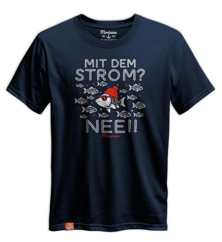 Mit Dem Strom? Nee!! · Unisex Premium Bio T-Shirt-Unisex Premium Bio T-Shirt-dress-blue-S-Mooinzen