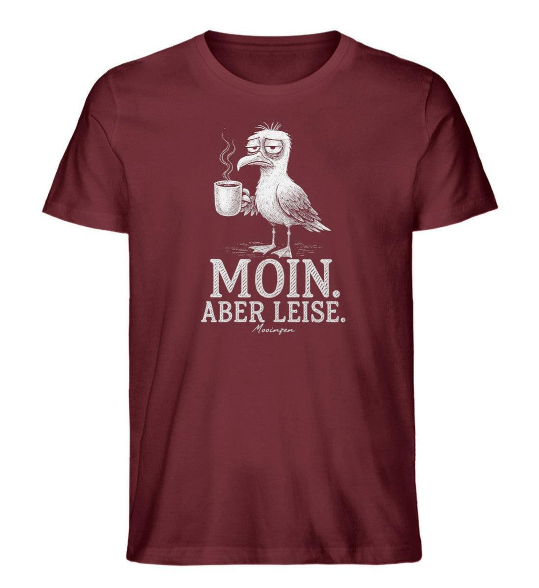 Moin Aber leise · Herren Premium Bio T-Shirt-Herren Premium Bio T-Shirt-Burgundy-XS-Mooinzen