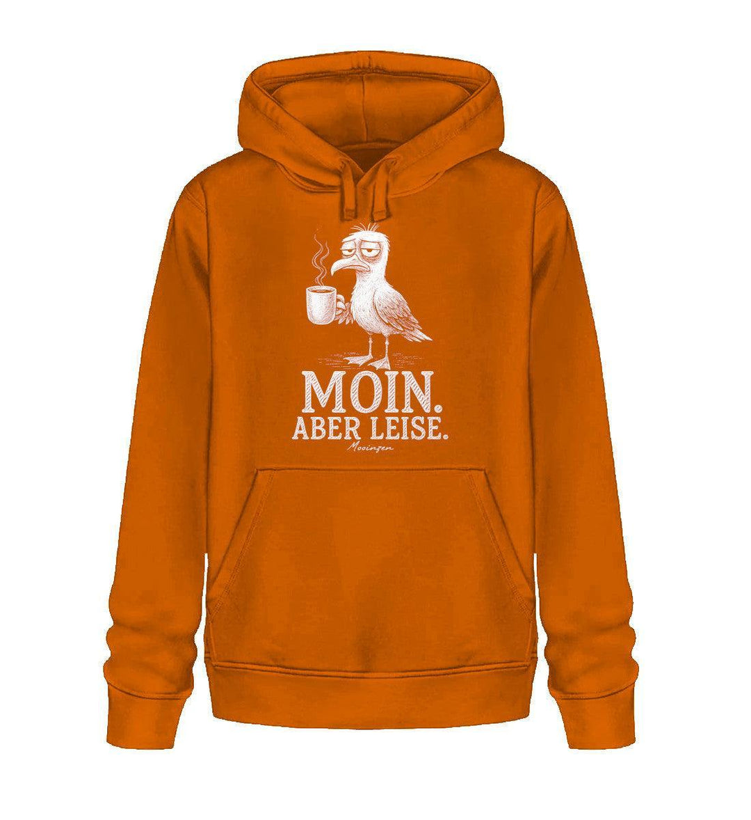 Moin Aber leise · Unisex Bio Hoodie-Unisex Bio Hoodie-Bright Orange-XS-Mooinzen