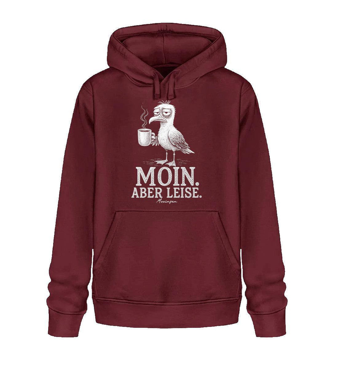 Moin Aber leise · Unisex Bio Hoodie-Unisex Bio Hoodie-Burgundy-XS-Mooinzen