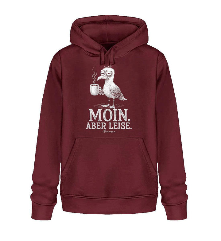 Moin Aber leise · Unisex Bio Hoodie-Unisex Bio Hoodie-Burgundy-XS-Mooinzen