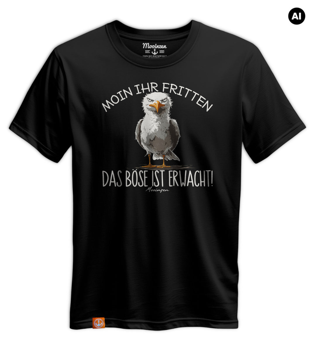 Moin Ihr Fritten! · Unisex Premium Bio T-Shirt-Unisex Premium Bio T-Shirt-black-beauty-S-Mooinzen