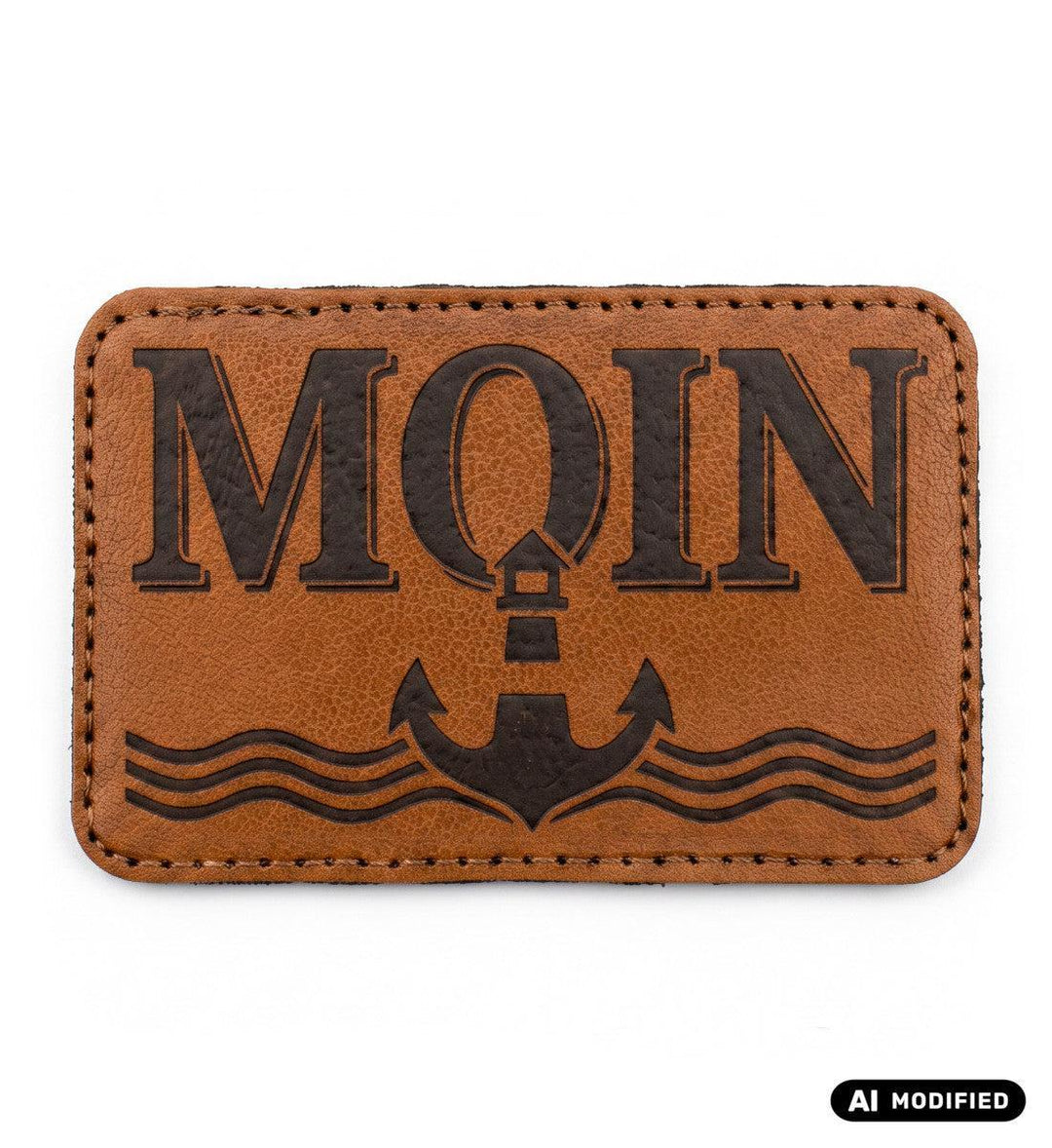 Moin · Klettpatch Kunstleder-Klettwatt Patch-black-9x6-Mooinzen