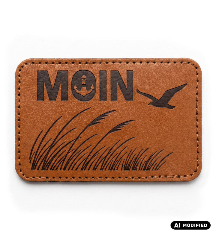 Moin Schilf · Klettpatch Kunstleder-Klettwatt Patch-black-9x6-Mooinzen