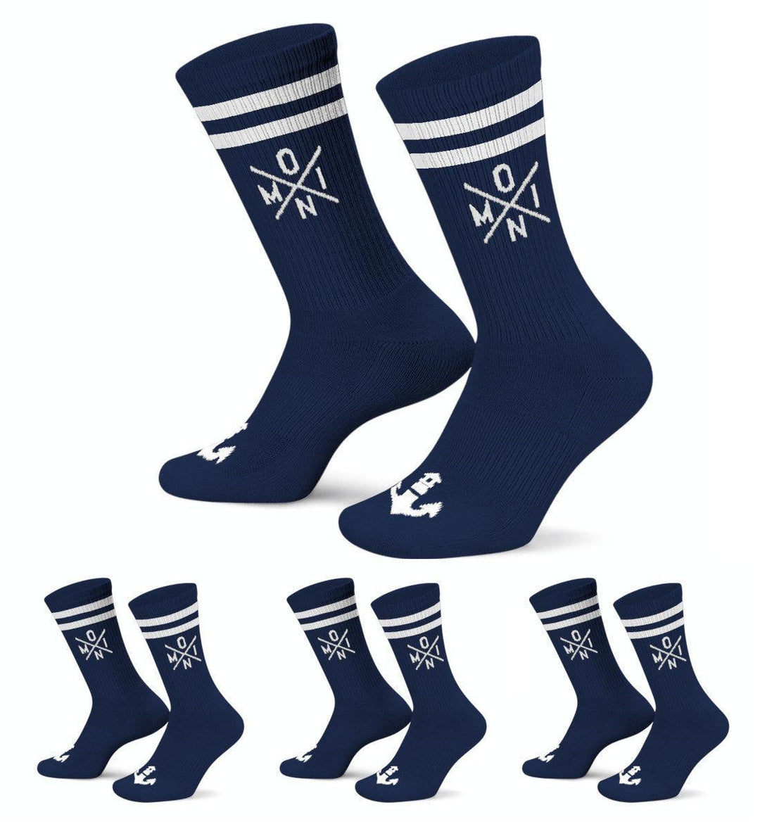 Moin Simple X · 4er-Pack Unisex Crew Socken (4 Paar)-Unisex Bio Crew Socken-Navy-36-41-Mooinzen