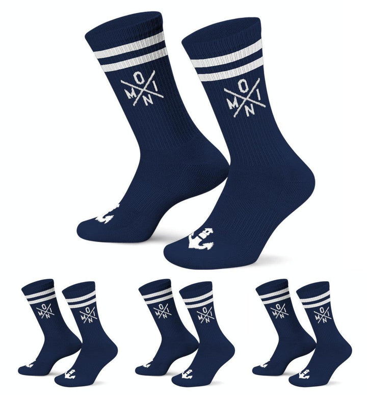Moin Simple X · 4er-Pack Unisex Crew Socken (4 Paar)-Unisex Bio Crew Socken-Navy-36-41-Mooinzen