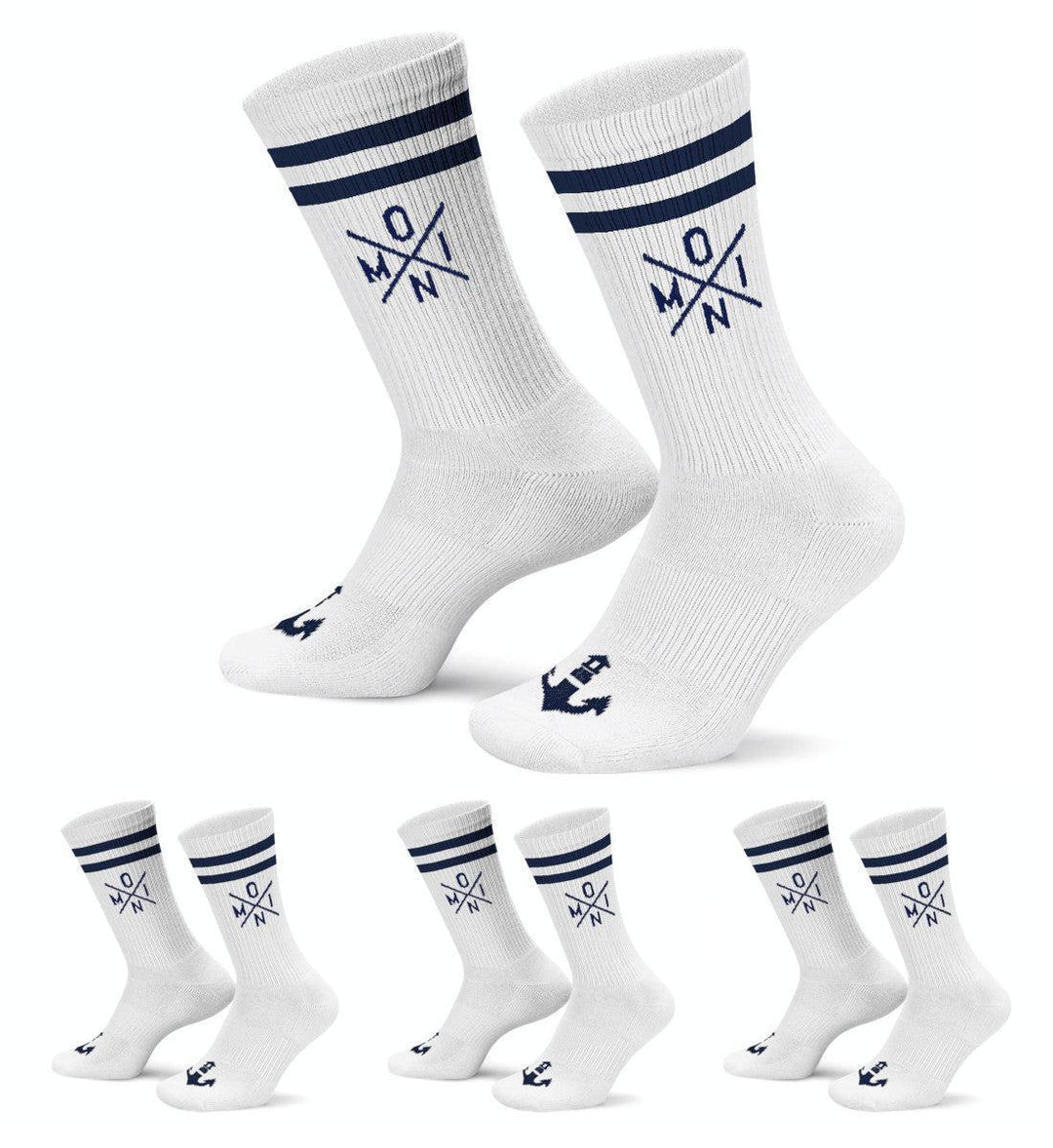 Moin Simple X · 4er-Pack Unisex Crew Socken (4 Paar)-Unisex Bio Crew Socken-White-36-41-Mooinzen