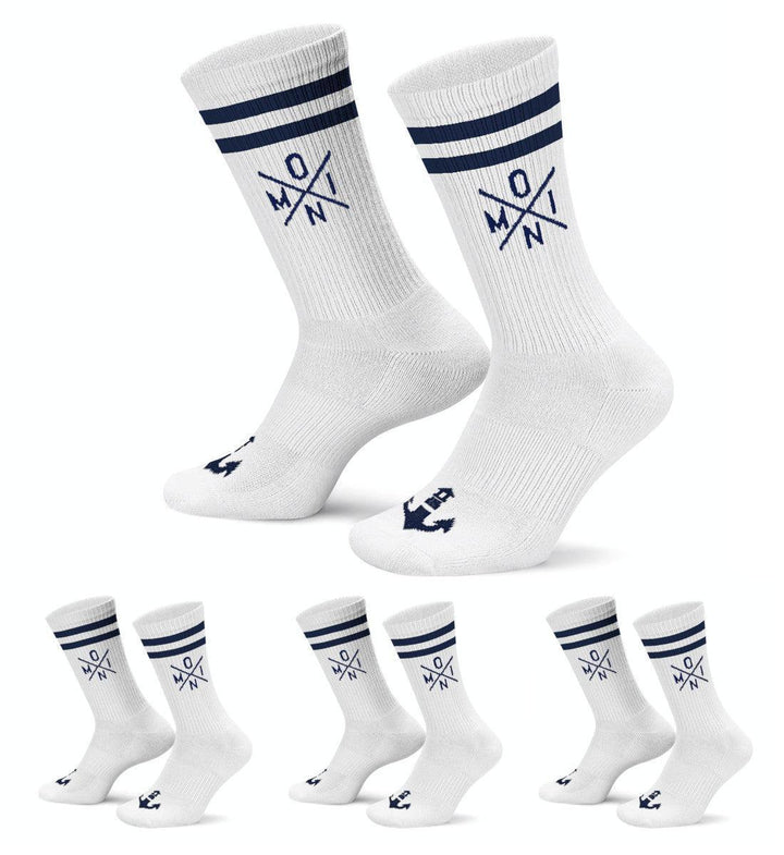 Moin Simple X · 4er-Pack Unisex Crew Socken (4 Paar)-Unisex Bio Crew Socken-White-36-41-Mooinzen