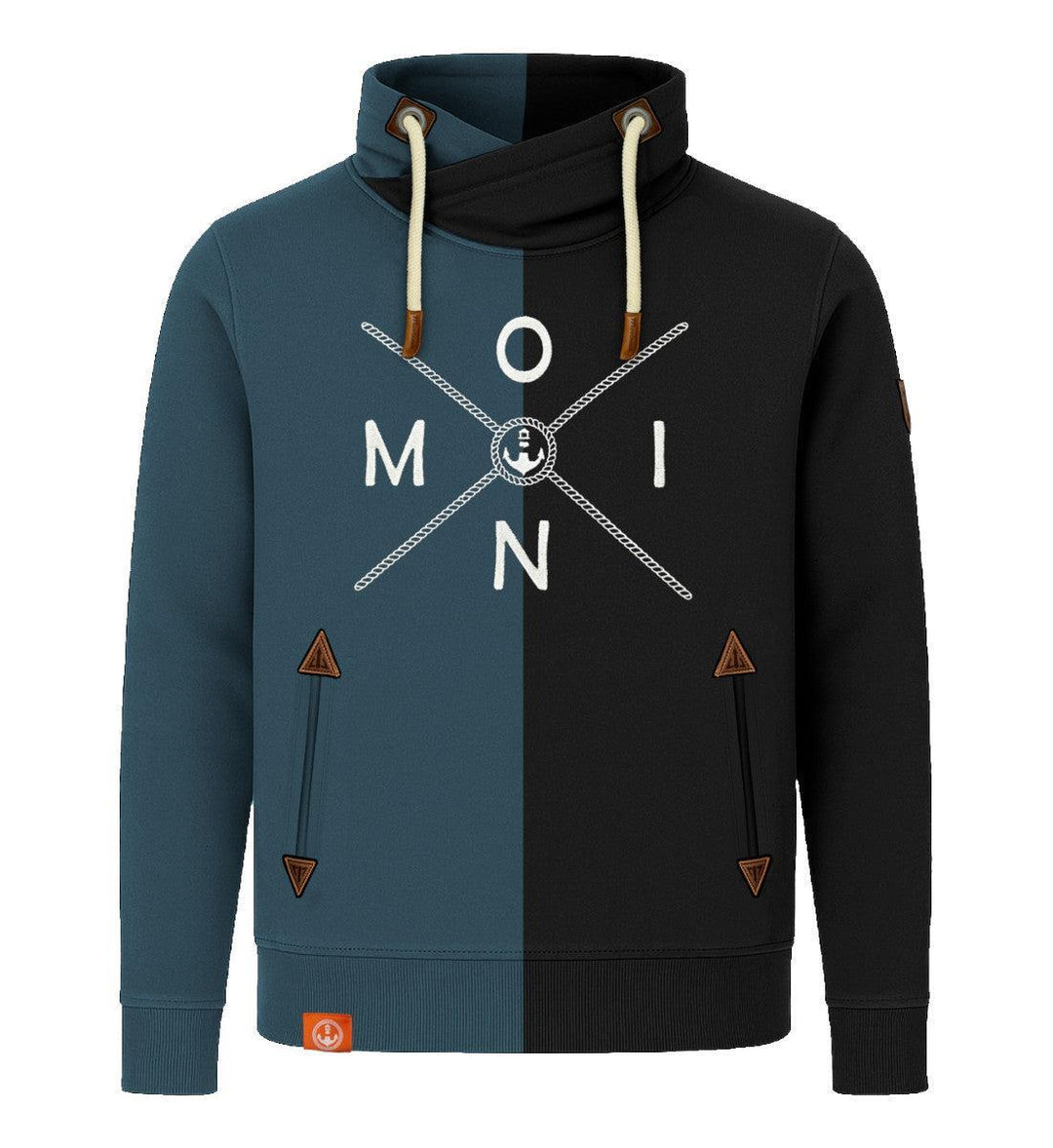 Moin Simple X · Unisex Bio Schalkragen Sweatshirt (ohne Kapuze)-Unisex Bio Schalkragen Sweatshirt-black/stargazer-S-Mooinzen