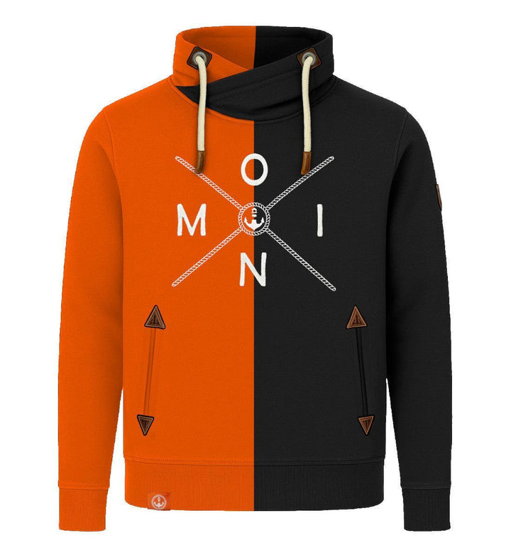 Moin Simple X · Unisex Bio Schalkragen Sweatshirt (ohne Kapuze)-Unisex Bio Schalkragen Sweatshirt-schwarz/orange-S-Mooinzen