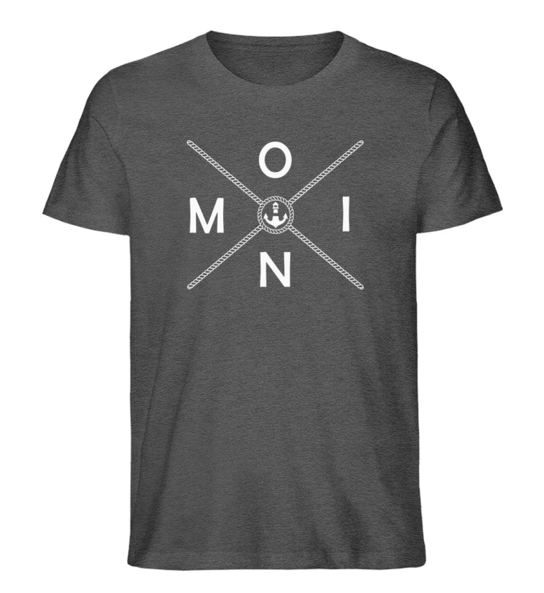 Moin X Rope · Herren Premium Bio T-Shirt-Herren Premium Bio T-Shirt-Dark Heather Grey-S-Mooinzen