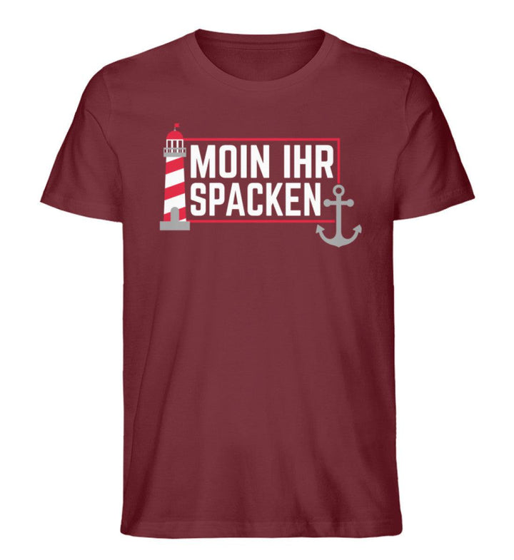 Moin ihr Spacken · Herren Premium Bio T-Shirt-Herren Premium Bio T-Shirt-Burgundy-S-Mooinzen