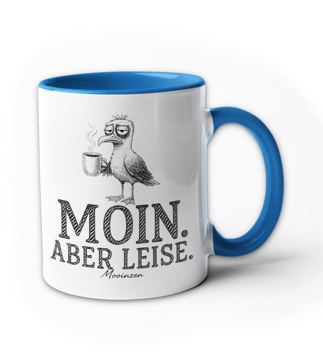 Moin. Aber Leise. · Keramiktasse Zweifarbig-Keramik Tasse Zweifarbig-blau-330ml-Mooinzen