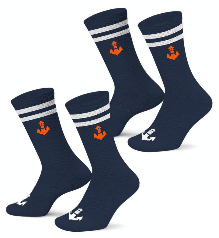 Mooinzen Logo · 2er-Pack Unisex Crew Socken (2 Paar)-Unisex Bio Crew Socken-Navy-36-41-Mooinzen