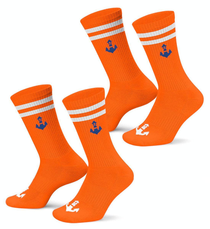 Mooinzen Logo · 2er-Pack Unisex Crew Socken (2 Paar)-Unisex Bio Crew Socken-Orange-36-41-Mooinzen