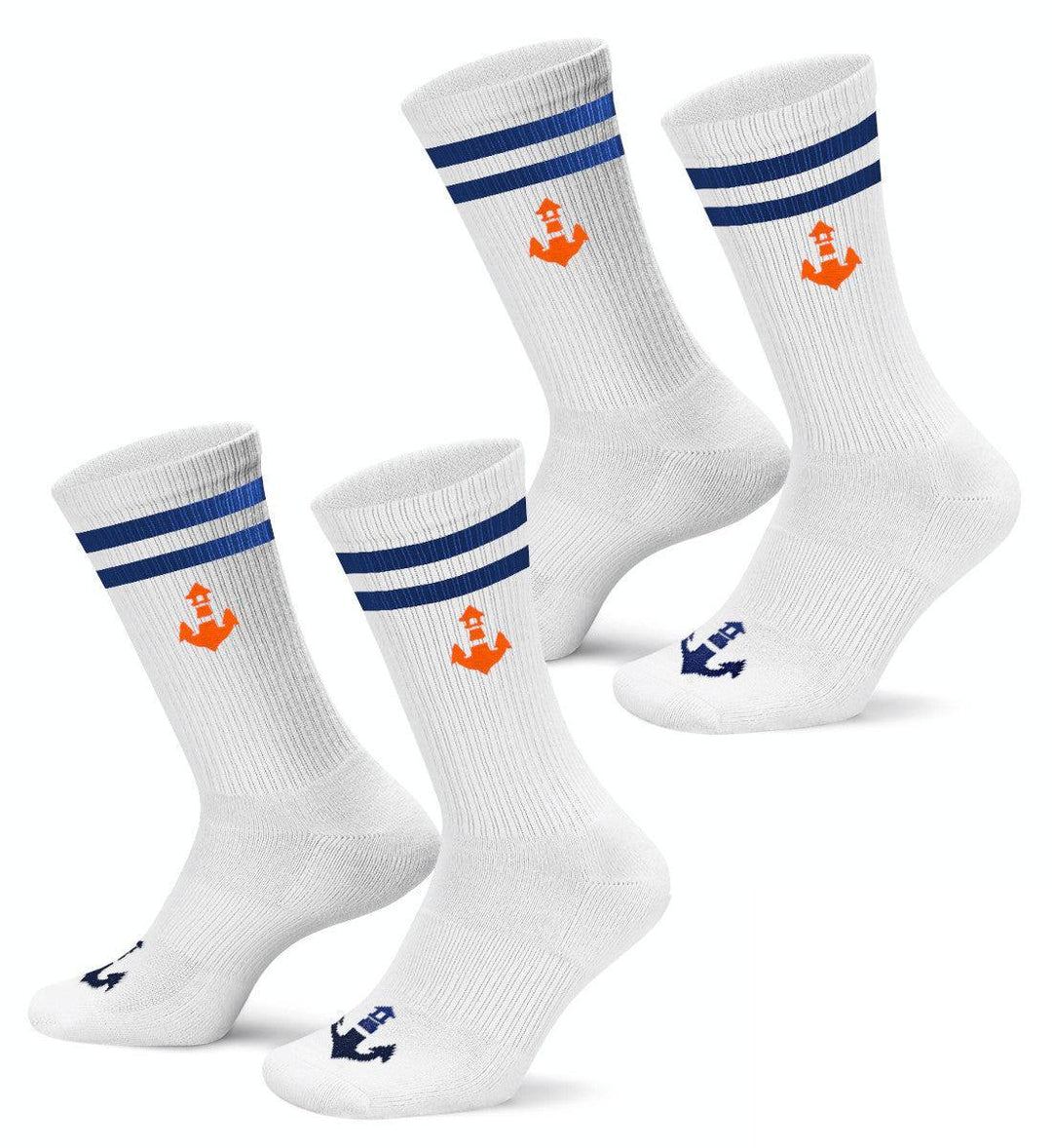 Mooinzen Logo · 2er-Pack Unisex Crew Socken (2 Paar)-Unisex Bio Crew Socken-White-36-41-Mooinzen