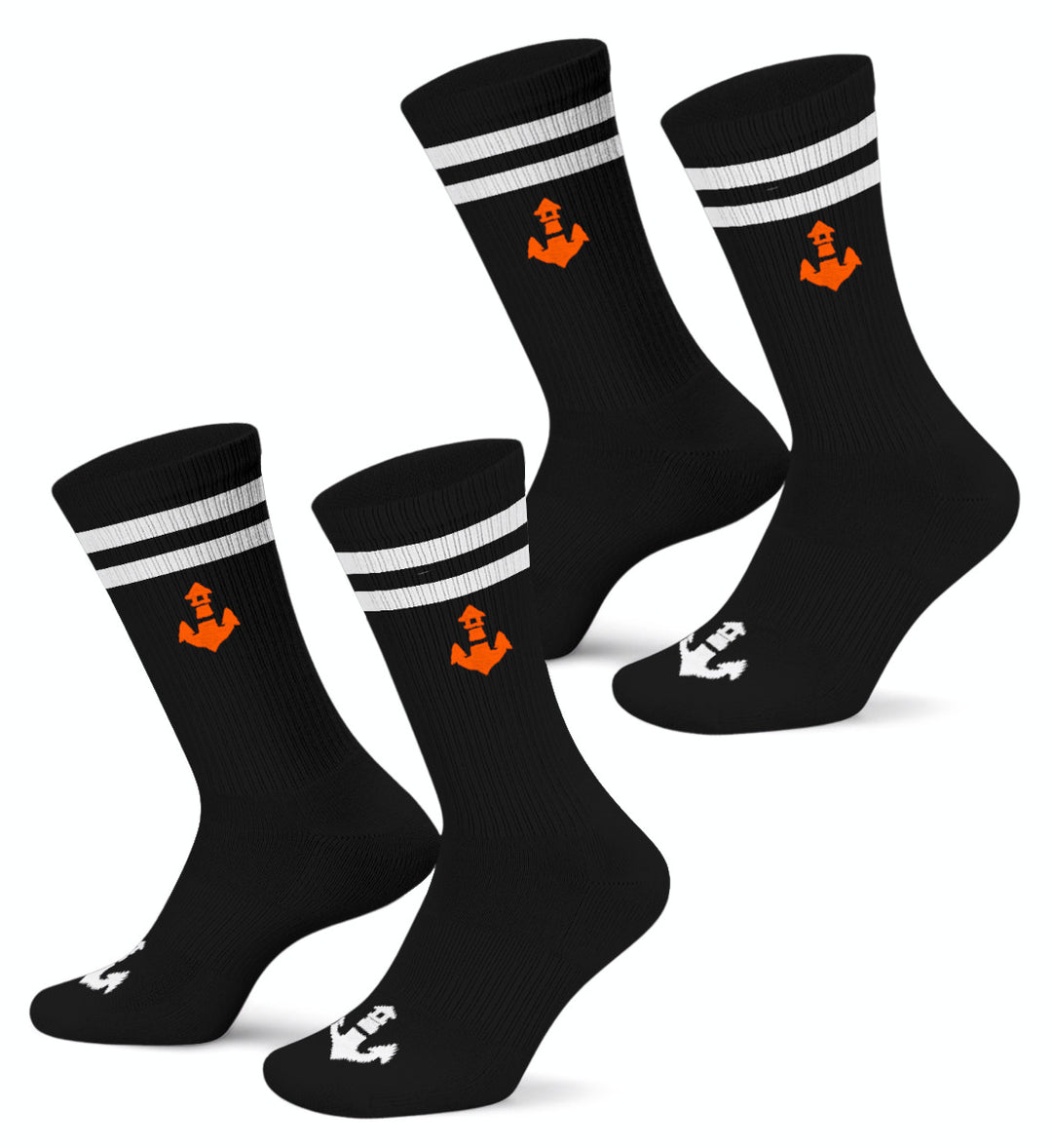 Mooinzen Logo · 2er-Pack Unisex Crew Socken (2 Paar)-Unisex Bio Crew Socken-schwarz-36-41-Mooinzen
