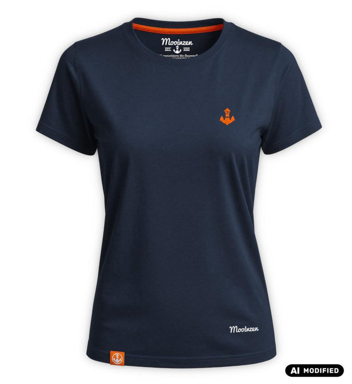 Mooinzen Logo · Damen Premium Bio T-Shirt Mercerisiert-Damen Signature Bio T-Shirt (mercerisiert)-dress-blue-S-Mooinzen