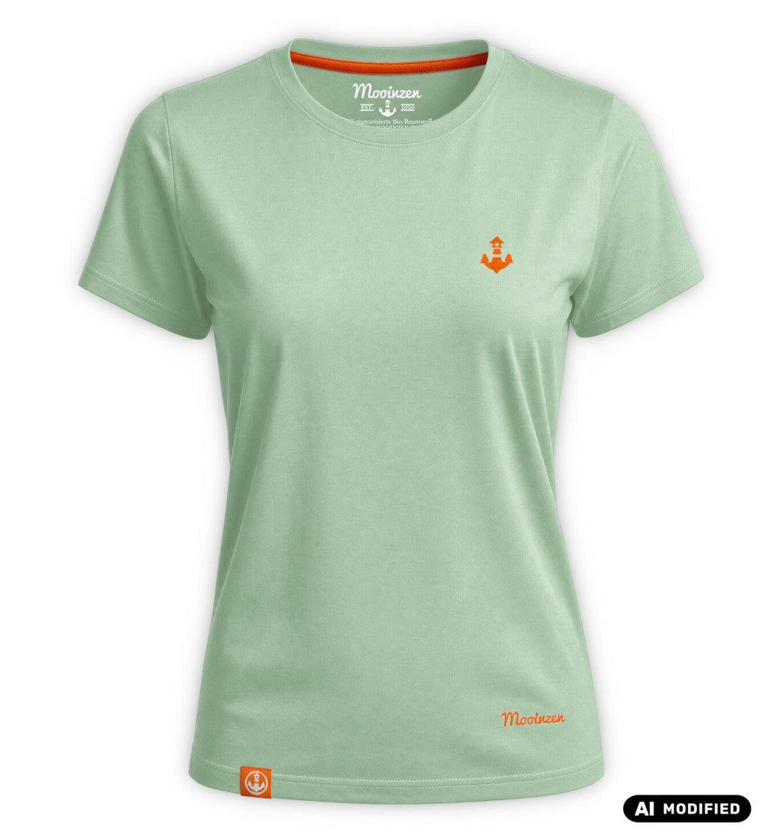 Mooinzen Logo · Damen Premium Bio T-Shirt Mercerisiert-Damen Signature Bio T-Shirt (mercerisiert)-pastell-green-S-Mooinzen