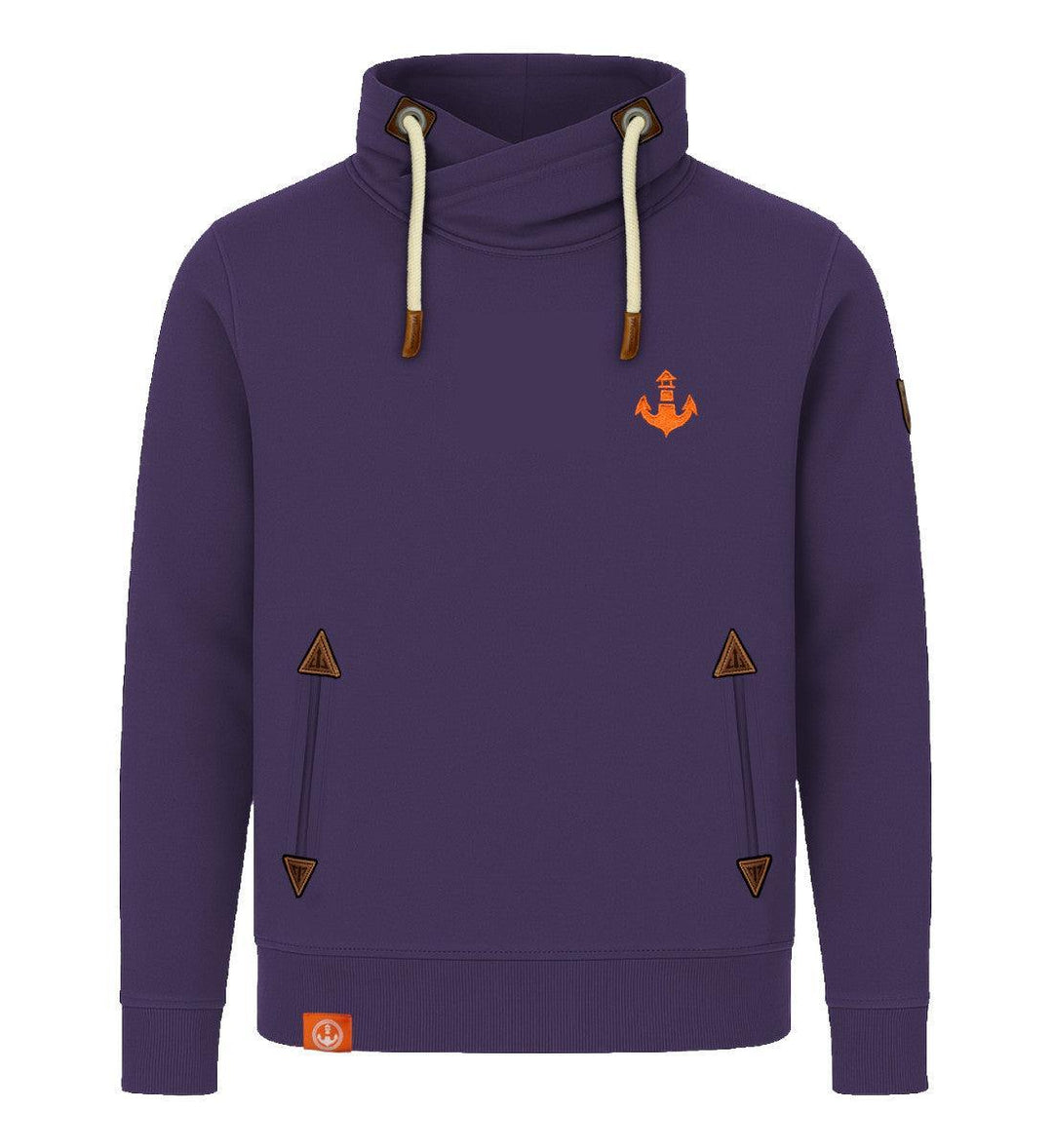 Mooinzen Logo · Unisex Bio Schalkragen Sweatshirt (ohne Kapuze)-Unisex Bio Schalkragen Sweatshirt-grape-S-Mooinzen