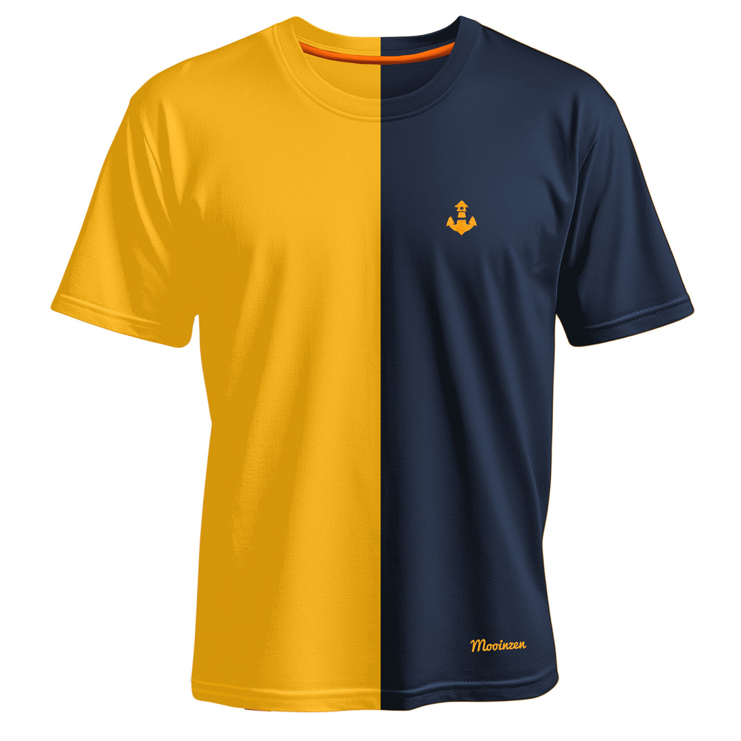 Mooinzen Multicolor · Unisex Signature Bio T-Shirt (mercerisiert)-Unisex Signature Bio T-Shirt (merzerisiert)-saffron/blue-S-Mooinzen