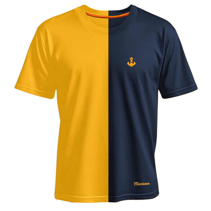 Mooinzen Multicolor · Unisex Signature Bio T-Shirt (mercerisiert)-Unisex Signature Bio T-Shirt (merzerisiert)-saffron/blue-S-Mooinzen