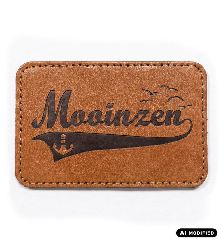 Mooinzen Schriftzug · Klettpatch Kunstleder-Klettwatt Patch-black-9x6-Mooinzen