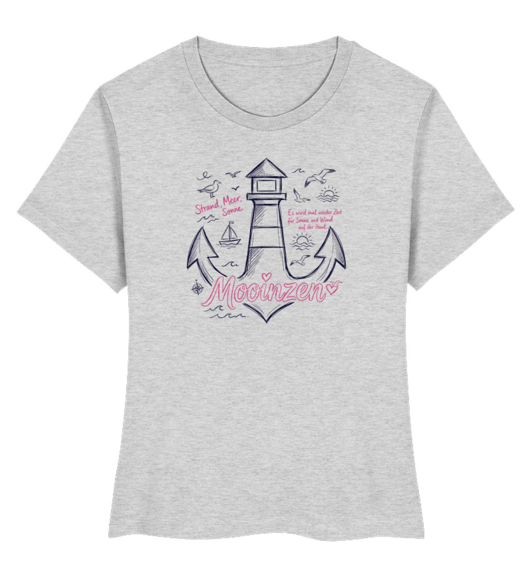 Mooinzen Strand Meer Sonne · Damen Premium Bio T-Shirt 2.0-Damen Premium Bio T-Shirt 2.0-Heather Grey-XS-Mooinzen
