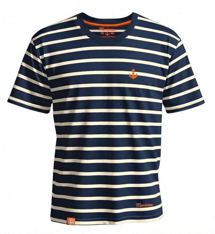 Mooinzen Stripes · Unisex Signature Bio T-Shirt (mercerisiert)-Unisex Signature Bio T-Shirt (merzerisiert)-blue/sand-S-Mooinzen