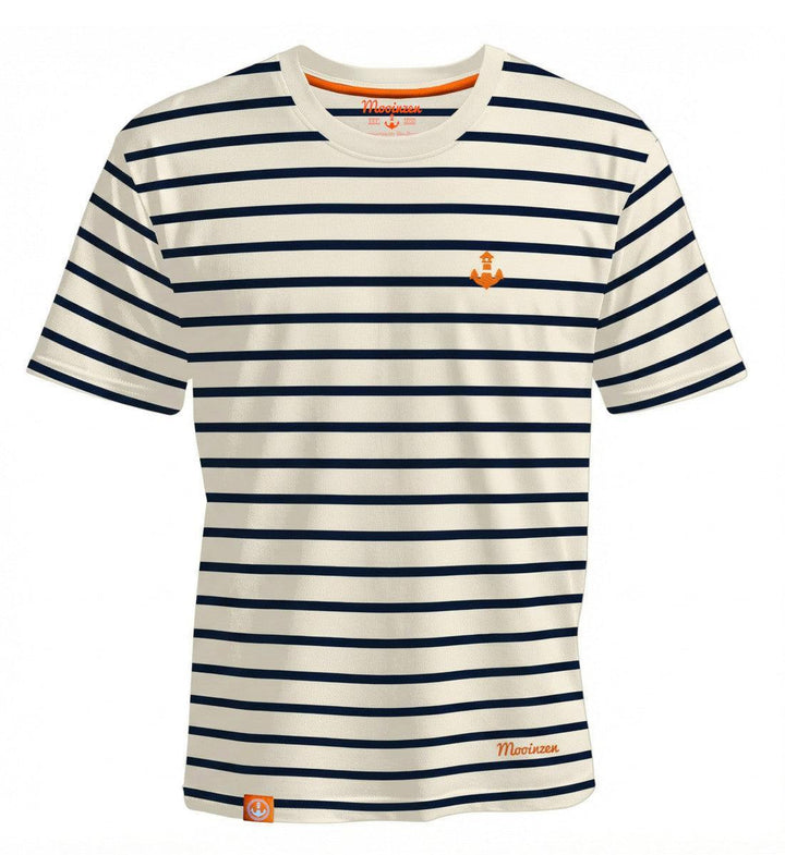 Mooinzen Stripes · Unisex Signature Bio T-Shirt (mercerisiert)-Unisex Signature Bio T-Shirt (merzerisiert)-sand/blue-S-Mooinzen